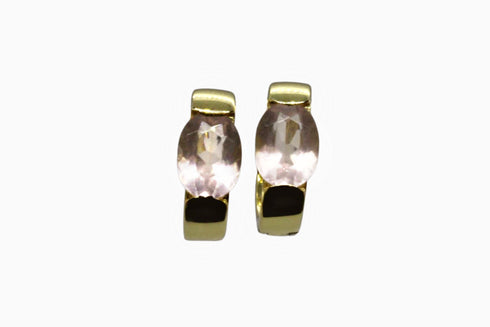 Divya दिव्या | Rosenquarz | Hoop | 18K Vermeil Vergoldung